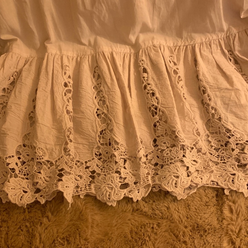 Boston Proper Cream Lace Peasant Blouse - Picture 3 of 6